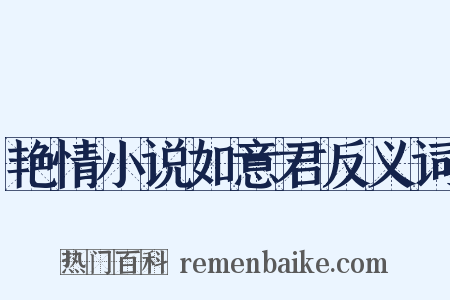 艳情小说如意君反义词是什么意思的图片